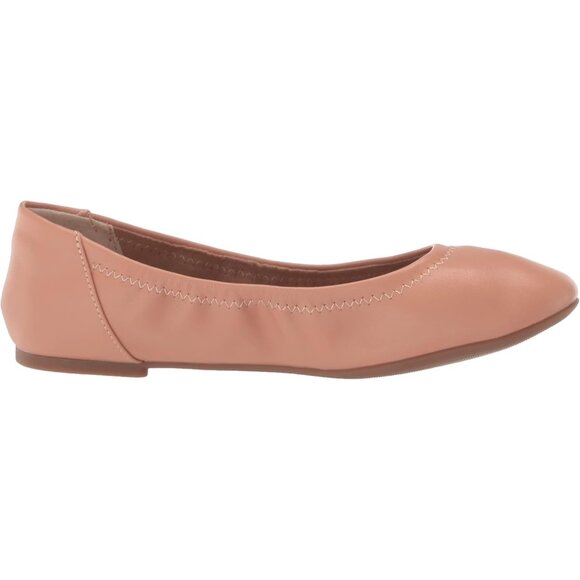 Womens Camel Closed Rounded Toe Slip On Low Wedge Heel Belice Ballet Flat Shoes - Picture 8 of 9